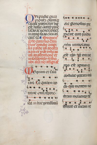 Mszał: Fl. 178v: Muzyka do różnych modlitw zwyczajnych, 1469. autorstwa Bartolomeo Caporali