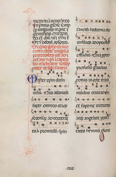Mszał: Fl. 180v: Muzyka do różnych modlitw zwyczajnych, 1469. autorstwa Bartolomeo Caporali
