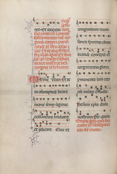 Mszał: Fl. 181v: Muzyka do różnych modlitw zwyczajnych, 1469. autorstwa Bartolomeo Caporali