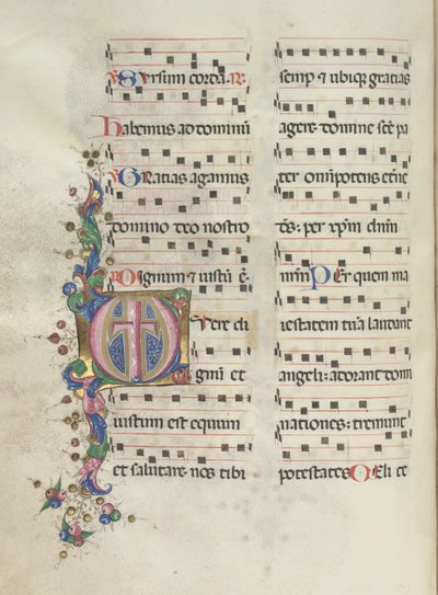 Mszał: Fl. 183v: Krzyż, Liście, 1469. autorstwa Bartolomeo Caporali