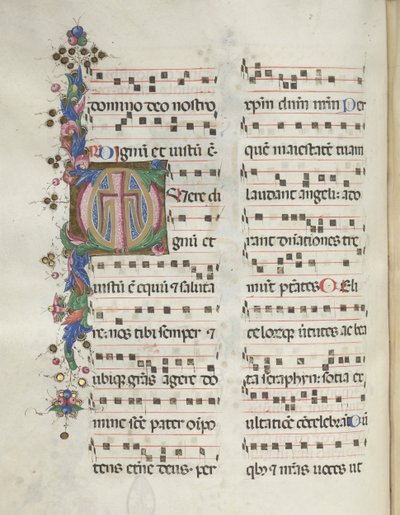 Mszał: Fl. 184v: Krzyż, Liście, 1469. autorstwa Bartolomeo Caporali