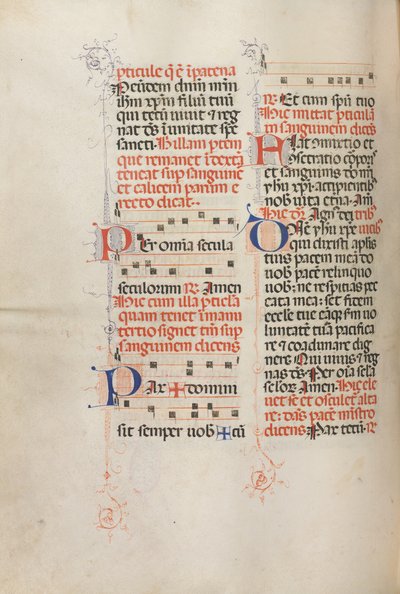 Mszał: Fl. 190v: Muzyka do różnych modlitw, 1469. autorstwa Bartolomeo Caporali
