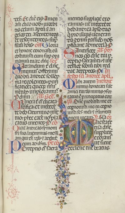 Mszał: Fl. 260: Liście z owocami, 1469. autorstwa Bartolomeo Caporali