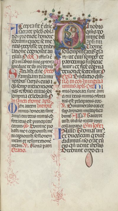 Mszał: Fl. 262: św. Tomasz, 1469. autorstwa Bartolomeo Caporali