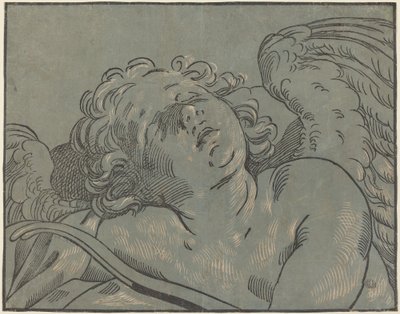 Amorek śpi autorstwa Bartolomeo Coriolano after Guido Reni