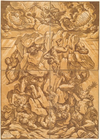 Upadek gigantów autorstwa Bartolomeo Coriolano after Guido Reni