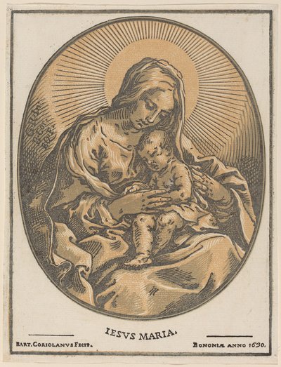 Dziewica i Dziecko autorstwa Bartolomeo Coriolano after Guido Reni