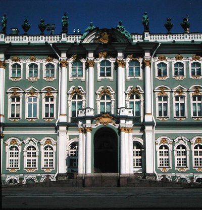 Fasada Ermitażu, 1753-62 (szczegół) autorstwa Bartolomeo Franceso Rastrelli
