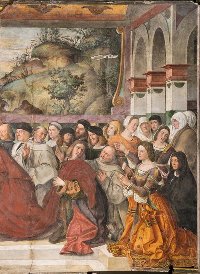Kardynał Guido z Monfort otwierający arkę Świętego, Szkoła Świętego, detal z 2196216 autorstwa Bartolomeo Montagna