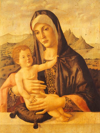 Siedząca Madonna z Dzieciątkiem - Bartolomeo Montagna (około 1450-1523) autorstwa Bartolomeo Montagna