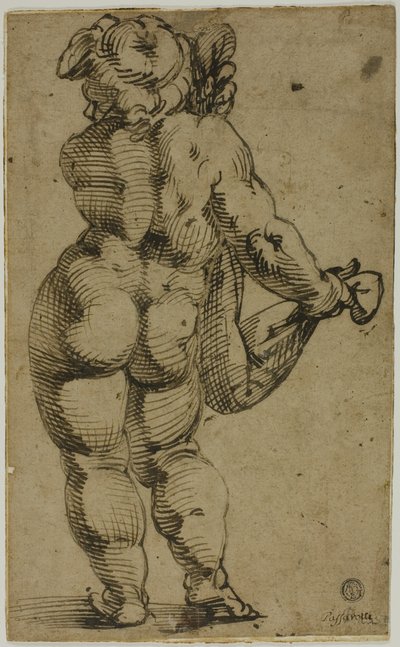 Stojący Putto widziany z tyłu autorstwa Bartolomeo Passarotti