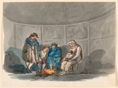 Rodzina pasterzy nocą autorstwa Bartolomeo Pinelli