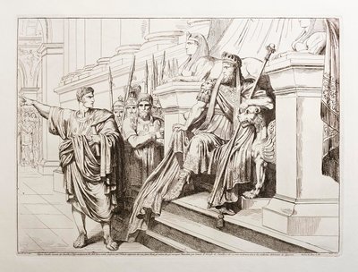 Appiusz Klaudiusz stawiający się przed Tigranesem, królem Armenii autorstwa Bartolomeo Pinelli