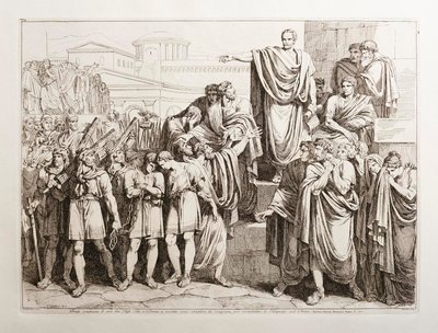 Brutus skazuje swoich dwóch synów, Tytusa i Tyberiusza, na śmierć autorstwa Bartolomeo Pinelli