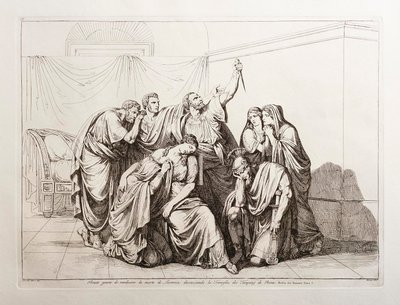 Brutus przysięga pomścić śmierć Lukrecji i wygania ród Tarkwiniuszów z Rzymu autorstwa Bartolomeo Pinelli
