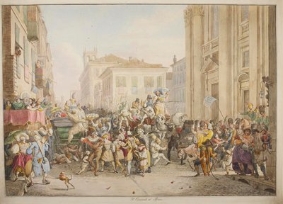 Karnawał w Rzymie autorstwa Bartolomeo Pinelli