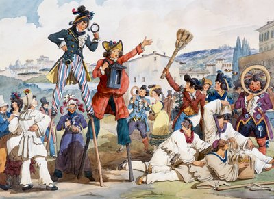 Karnawał w Rzymie, Bartolomeo Pinelli (1781-1835), Włochy autorstwa Bartolomeo Pinelli