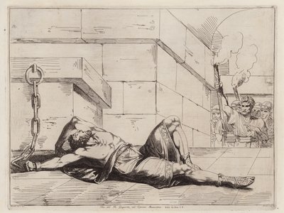 Śmierć Jugurty w rzymskiej niewoli autorstwa Bartolomeo Pinelli