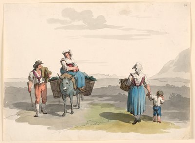 Rysunek, W drodze do Tivoli, 1807-08 autorstwa Bartolomeo Pinelli