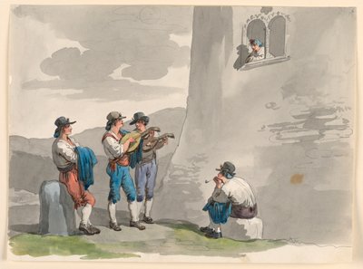Rysunek, Serenada, 1807-08 autorstwa Bartolomeo Pinelli