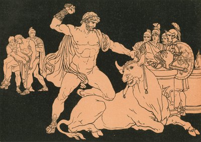 Entellus zabija Byka autorstwa Bartolomeo Pinelli