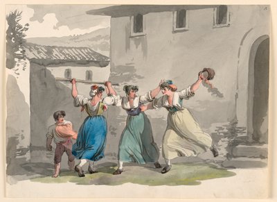 Walka kobiet w Rzymie autorstwa Bartolomeo Pinelli