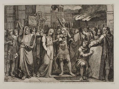 Floronia tuż przed wejściem do grobowca autorstwa Bartolomeo Pinelli
