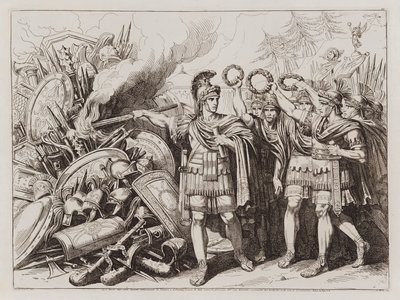 Gajusz Mariusz palący broń Cymbrów i Teutonów autorstwa Bartolomeo Pinelli