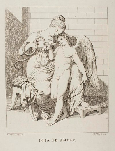 Hygieia i Kupidyn autorstwa Bartolomeo Pinelli