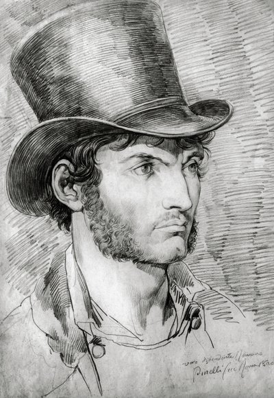 Portret męski (True Roman), rysunek Bartolomeo Pinelli (1781-1835) autorstwa Bartolomeo Pinelli
