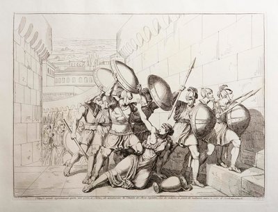 Tarpeia otwiera bramy miasta autorstwa Bartolomeo Pinelli