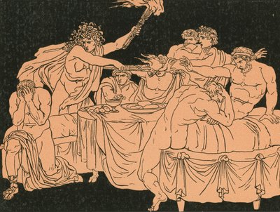 Furia na uczcie autorstwa Bartolomeo Pinelli