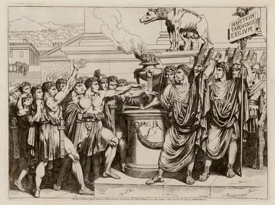 Przysięga Brutusa (akwaforta) autorstwa Bartolomeo Pinelli