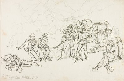 Napad na dyliżans autorstwa Bartolomeo Pinelli