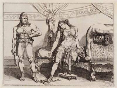 Eunuch Bachyd wysłany przez Mitrydatesa VI z Pontu do jego żony Monime (akwaforta) autorstwa Bartolomeo Pinelli
