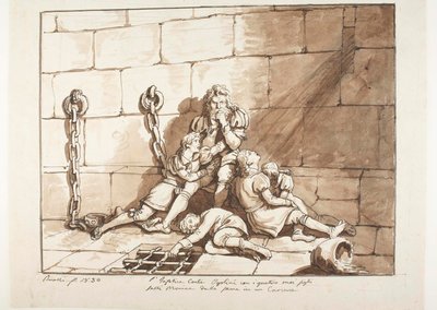 Ugolini della Gherardesca i jego synowie w Wieży Głodu autorstwa Bartolomeo Pinelli