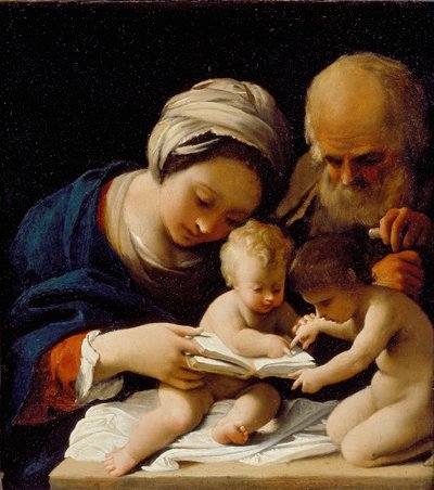 Święta Rodzina z młodym św. Janem Chrzcicielem, początek XVII w. autorstwa Bartolomeo Schedoni