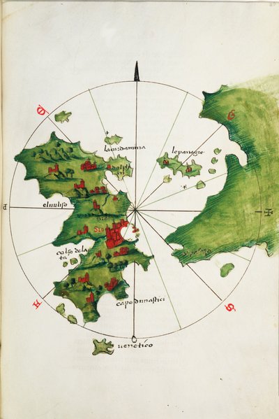 Khios i przyległy ląd, ok. 1485 r. (welin) autorstwa Bartolomeo da li Sonetti