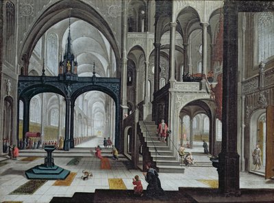 Procesja w katedrze (olej na płótnie) autorstwa Bartolomeus van Bassen