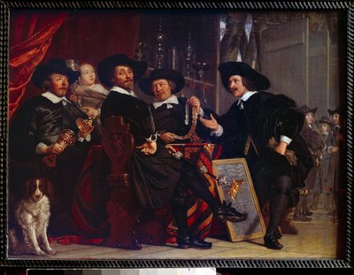 Les syndics des arbaletriers de San Sebastian a Amsterdam Obraz Bartholomeusa Van der Helsta (1613-1670) autorstwa Bartolomeus van der Helst