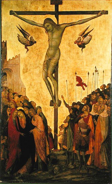 Kalwaria (złoto i tempera na panelu) autorstwa Bartolommeo Bulgarini