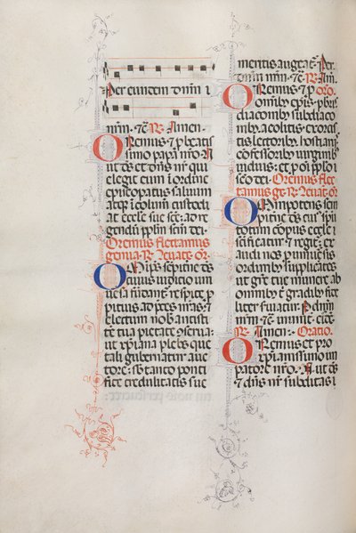 Mszał: Fl. 146v: Muzyka do różnych modlitw..., 1469. autorstwa Bartolommeo Caporali