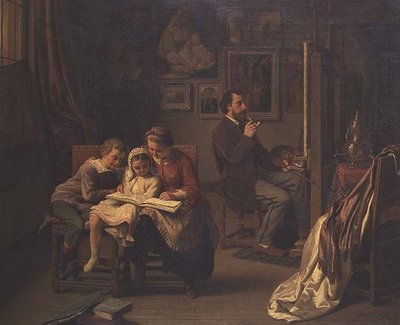 Artysta z dziećmi w swojej pracowni autorstwa Basile de Loose