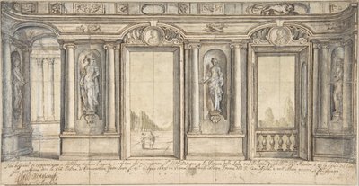 Projekt malowanej dekoracji ściennej dla Palazzo Massimo all