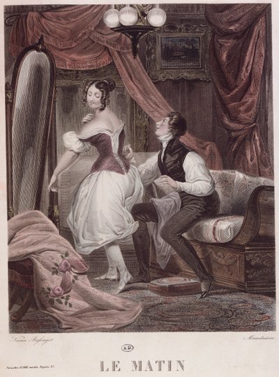 Rano, grawerowane przez Leona Mauduison, z książki „Le Corset”, wyd. przez Mirel, ok. 1824-30 autorstwa Bassaget Numa