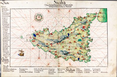 Mapa Sycylii autorstwa Battista Agnese