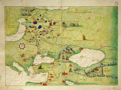 Europa Wschodnia i Azja Środkowa, z Atlasu Świata w trzydziestu trzech mapach, autorstwa Battisty Agnese autorstwa Battista Agnese