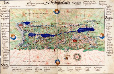 Mapa "Das Heilige Land" 1554 [Tłumaczenie: Ziemia Święta] autorstwa Battista Agnese