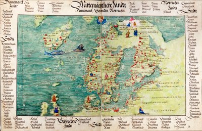 Mapa Skandynawii autorstwa Battista Agnese