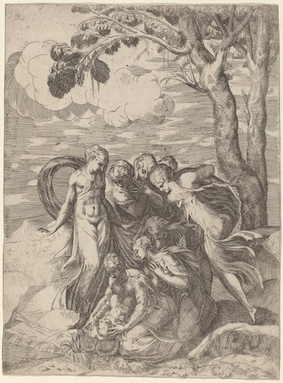 Znalezienie Mojżesza autorstwa Battista Angolo del Moro, after Andrea Meldolla, called Schiavone
